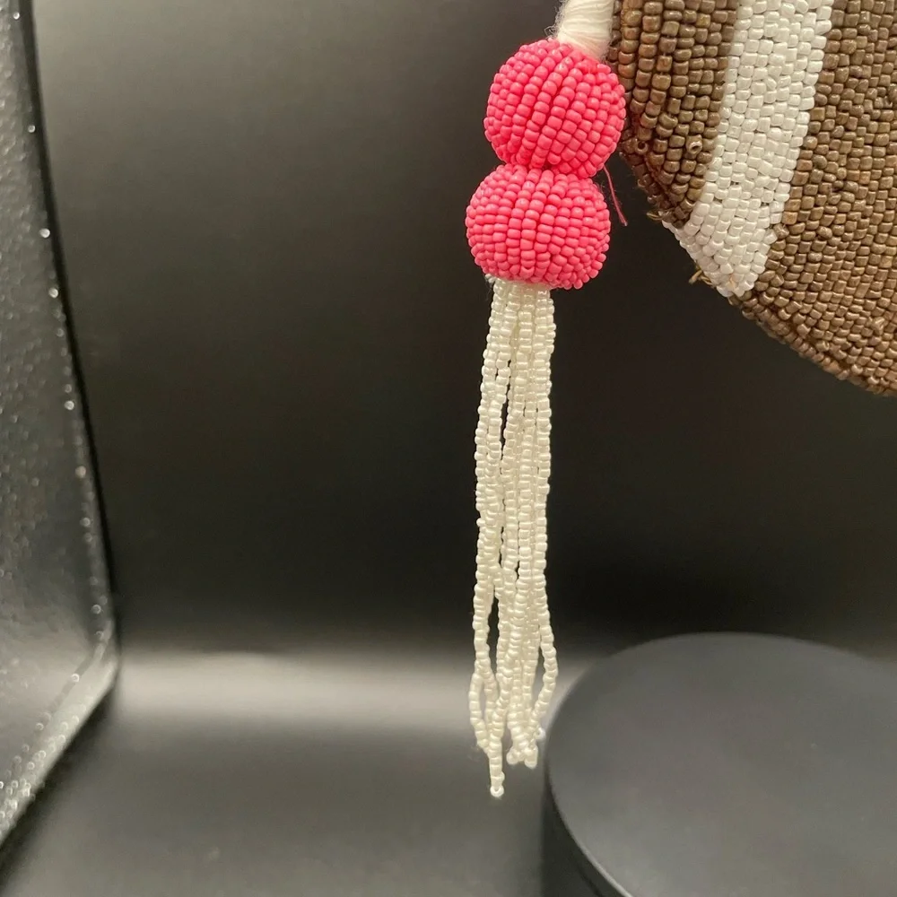 BRAND NEW Viral Wandering Moon Football Beaded Pouch Coin Purse - Picture 3 of 5